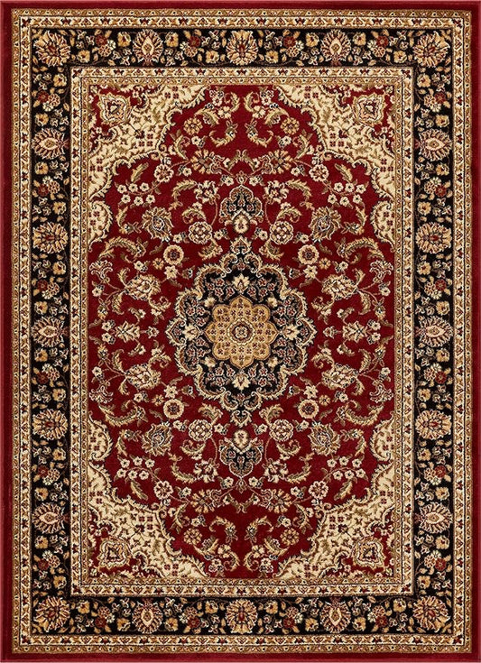 Well Woven Barclay Collection Medallion Kashan Red 4x5 Area Rug - for Entryways, Small Bedrooms, Living Rooms