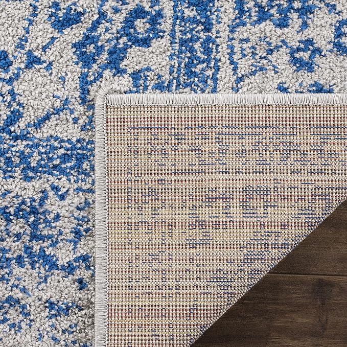 SAFAVIEH Adirondack Collection Runner Rug - 2'6" x 18', Grey & Blue, Oriental Distressed Design, Non-Shedding & Easy Care, Ideal for High Traffic Areas in Living Room, Bedroom (ADR109A)