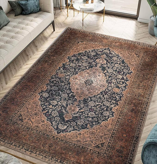 Keen Home Design 3x5 Rug - Machine Washable Entry Rug with Non-Slip Backing, Ideal for Enteryway, Kitchen, Bathroom, Laundry Room - Vintage, Easy Clean, Durable, Low Pile Rug - (3' x 5')