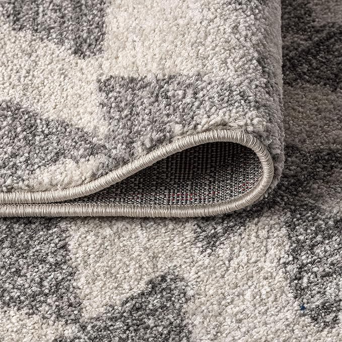 JONATHAN Y MOH206B-220 Aisha Moroccan Triangle Geometric Runner Rug, Bohemian, Minimalistic for Bedroom, Kitchen, Living Room, Easy-Cleaning, Cream/Gray, 2 ft. x 20 ft.