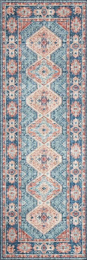 Loloi II Skye Collection SKY-03 Turquoise/Terracotta 2'-6" x 7'-6" Runner Rug