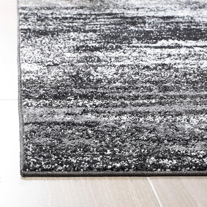 SAFAVIEH Adirondack Collection Runner Rug - 2'6" x 10', Silver & Black, Modern Abstract Design, Non-Shedding & Easy Care, Ideal for High Traffic Areas in Living Room, Bedroom (ADR112A)