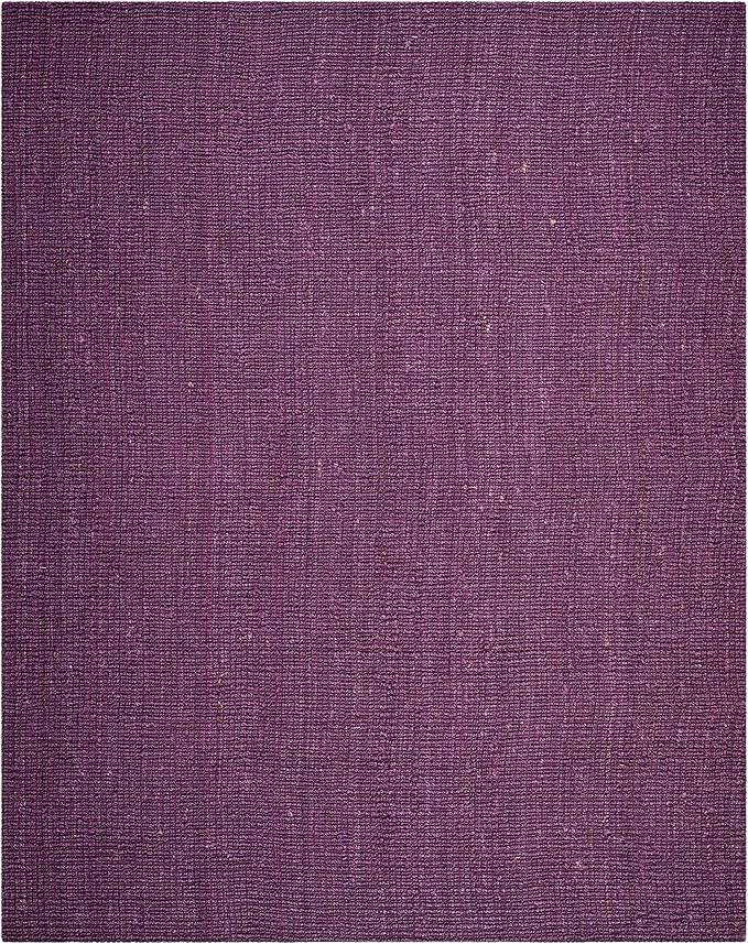 SAFAVIEH Natural Fiber Collection Area Rug - 8' x 10', Purple, Handmade Chunky Textured Jute 0.75-inch Thick, Ideal for High Traffic Areas in Living Room, Bedroom (NF447B)