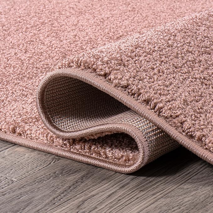 JONATHAN Y SEU100P-216 Haze Solid Low-Pile Indoor Runner Rug, Coastal, Bohemian, Minimalist, Classic, Casual for Bedroom,Kitchen,Living Room,Non Shedding,Easy-Washing, Pink, 2 X 16