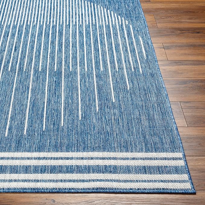 Livabliss Long Beach Global Outdoor Area Rug, 2'7" x 7'3", Blue/Gray, (3' x 7')
