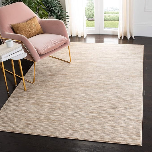 SAFAVIEH Vision Collection Area Rug - 5'1" x 7'6", Creme, Modern Ombre Tonal Chic Design, Non-Shedding & Easy Care, Ideal for High Traffic Areas in Living Room, Bedroom (VSN606F)