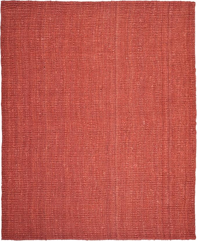 Safavieh Natural Fiber Collection Area Rug - 10' x 14', Rust, Handmade Chunky Textured Jute 0.75-inch Thick, Ideal for High Traffic Areas in Living Room, Bedroom (NF447C)