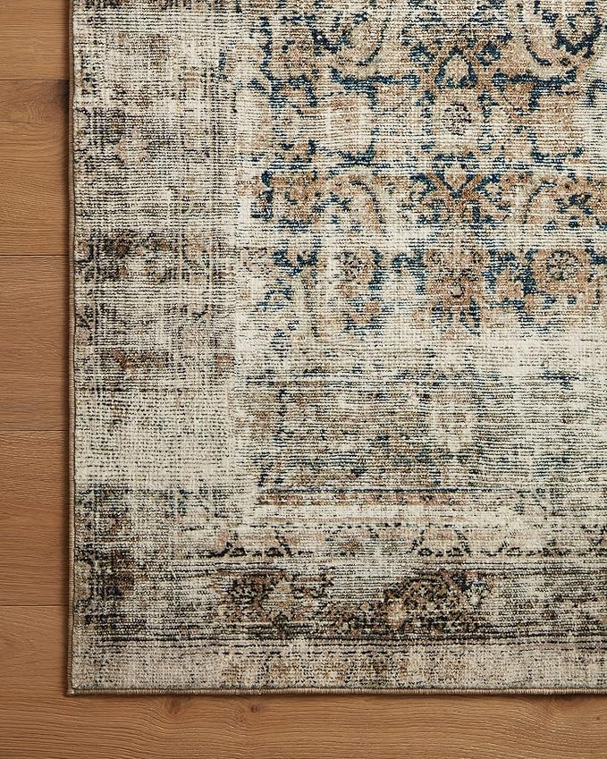 Loloi Amber Lewis Morgan 2'-3" x 11'-6" Runner Runner Rug in Navy/Sand - Large Area Rug, Neutral Area Rug for Room Décor, Vintage Rug Inspired, Soft Area Rug for Living Room, Bedroom, Dining Area