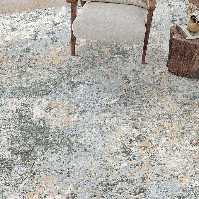 5x7 Rugs Machine Washable Green Hallway Area Rug Indoor Accent Rug Abstract Low Pile Carpet Distressed Throw Aesthetic Rug Bedroom Living Room Office Dining Room Kitchen Laundry Room Non Slip