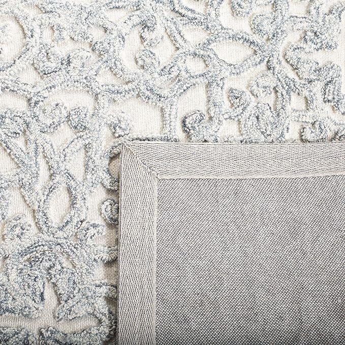 SAFAVIEH Trace Collection Runner Rug - 2'3" x 8', Charcoal & Ivory, Handmade Wool, Ideal for High Traffic Areas in Living Room, Bedroom (TRC103H)