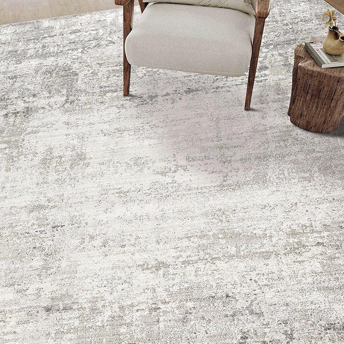 4x6 Washable Rugs Hallway Area Rug Grey Living Room Indoor Accent Rug Abstract Low Pile Carpet Distressed Throw Rug for Bedroom Office Dining Room Kitchen Laundry Room Non Slip