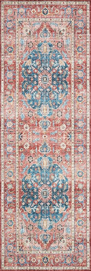 Loloi II Skye Collection SKY-05 Brick/Ocean 2'-6" x 7'-6" Runner Rug