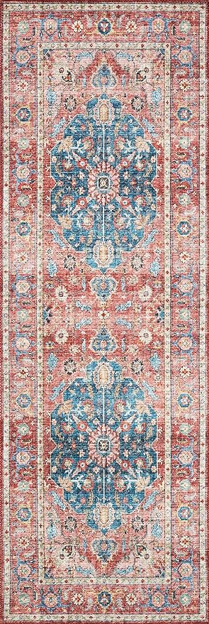 Loloi II Skye Collection SKY-05 Brick/Ocean 2'-6" x 10'-0" Runner Rug