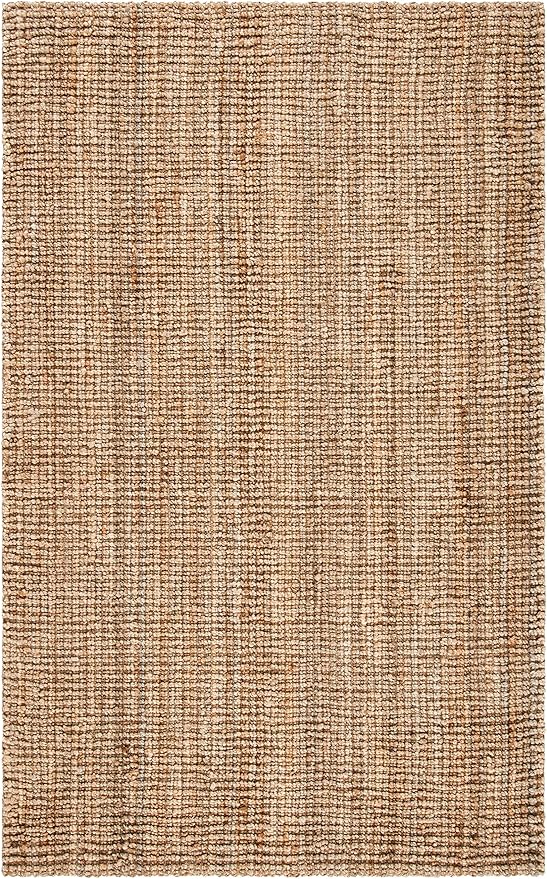 SAFAVIEH Natural Fiber Collection Area Rug - 5' x 8', Natural, Handmade Chunky Textured Jute 0.75-inch Thick, Ideal for High Traffic Areas in Living Room, Bedroom (NF447A)