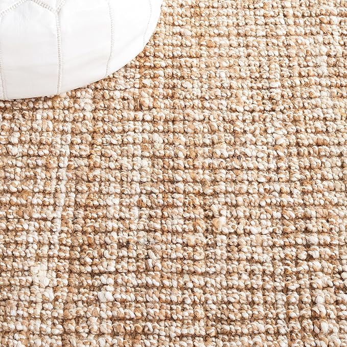 SAFAVIEH Natural Fiber Collection 6' Square Ivory NF447N Handmade Chunky Textured Premium Jute 0.75-inch Thick Area Rug