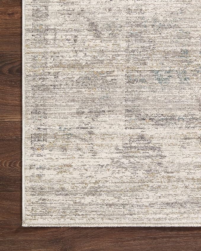 Loloi Magnolia Home by Joanna Gaines Millie Collection MIE-01 Silver/Dove 7'-10" x 7'-10", .25" Pile Height, Round Area Rug