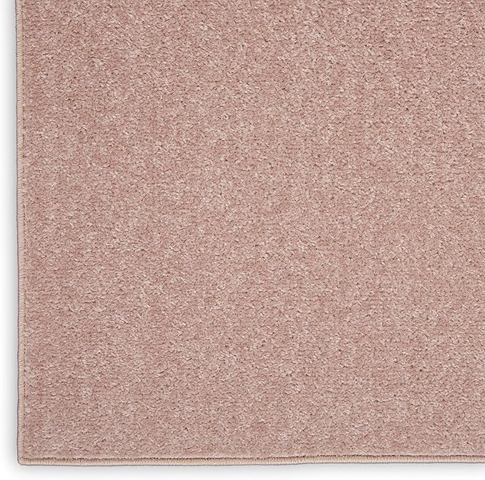 Nourison Essentials Indoor/Outdoor Pink 7' x Square Area Rug, Easy Cleaning, Non Shedding, Bed Room, Living Room, Dining Room, Backyard, Deck, Patio (7 Square)