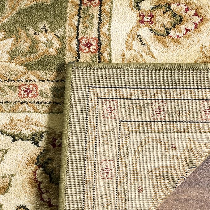 SAFAVIEH Lyndhurst Collection Area Rug - 5'3" Square, Sage & Ivory, Traditional Oriental Design, Non-Shedding & Easy Care, Ideal for High Traffic Areas in Living Room, Bedroom (LNH212C)