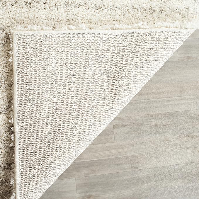 SAFAVIEH Arizona Shag Collection 2'3" x 22' Ivory/Beige ASG741A Moroccan Non-Shedding 1.6-inch Thick Living Room Dining Entryway Foyer Hallway Runner Rug
