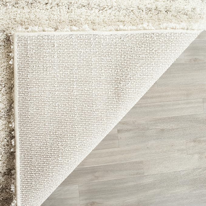 SAFAVIEH Arizona Shag Collection 2'3" x 22' Ivory/Beige ASG741A Moroccan Non-Shedding 1.6-inch Thick Living Room Dining Entryway Foyer Hallway Runner Rug