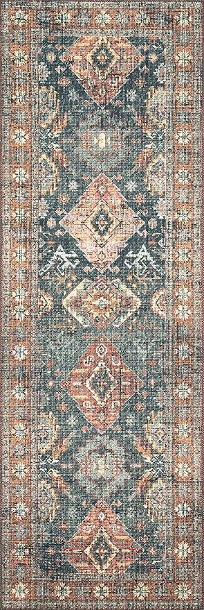 Loloi II Skye Collection SKY-10 Sea/Rust 2'-6" x 10'-0" Runner Rug