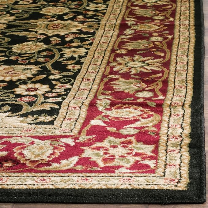 SAFAVIEH Lyndhurst Collection 10' Square Black/Red LNH212G Traditional Oriental Non-Shedding Living Room Bedroom Area Rug