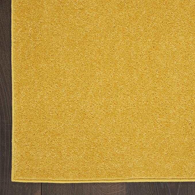 Nourison Essentials Indoor/Outdoor Yellow 8' x 10' Area Rug, Easy Cleaning, Non Shedding, Bed Room, Living Room, Dining Room, Backyard, Deck, Patio (8x10)