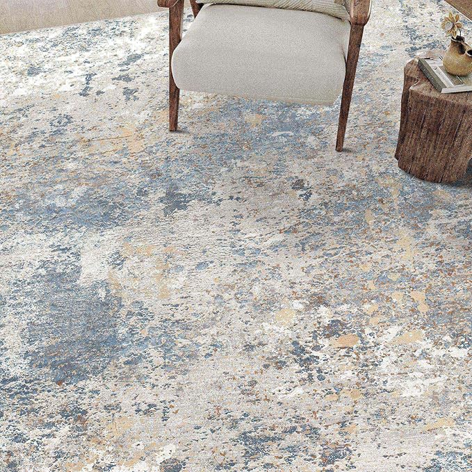 5x7 Washable Rugs Blue Hallway Area Rug Indoor Accent Rug Abstract Low Pile Carpet Distressed Throw Aesthetic Rug Bedroom Living Room Office Dining Room Kitchen Laundry Room Non Slip
