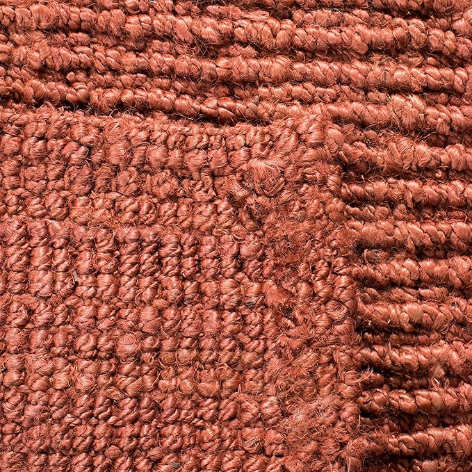 SAFAVIEH Natural Fiber Collection Runner Rug - 2'6" x 10', Rust, Handmade Chunky Textured Jute 0.75-inch Thick, Ideal for High Traffic Areas in Living Room, Bedroom (NF447C)