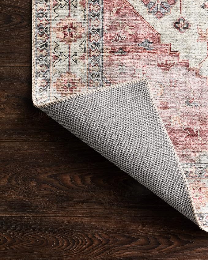 Loloi II Skye Collection SKY-02 Ivory/Berry 2'-6" x 12'-0" Runner Rug