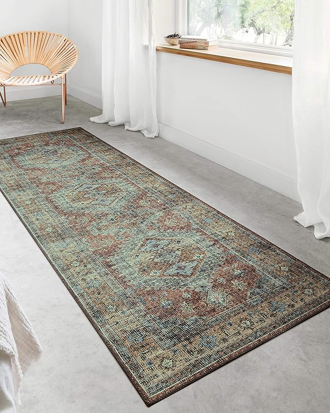 Loloi II Skye Collection SKY-07 Terracotta/Sky 2'-6" x 10'-0" Runner Rug