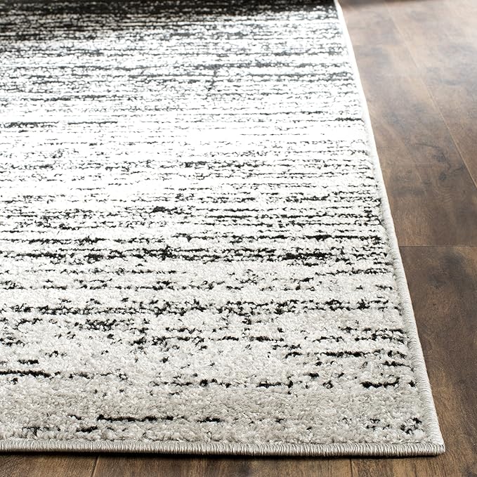 SAFAVIEH Adirondack Collection Runner Rug - 2'6" x 10', Silver & Black, Modern Ombre Design, Non-Shedding & Easy Care, Ideal for High Traffic Areas in Living Room, Bedroom (ADR113A)