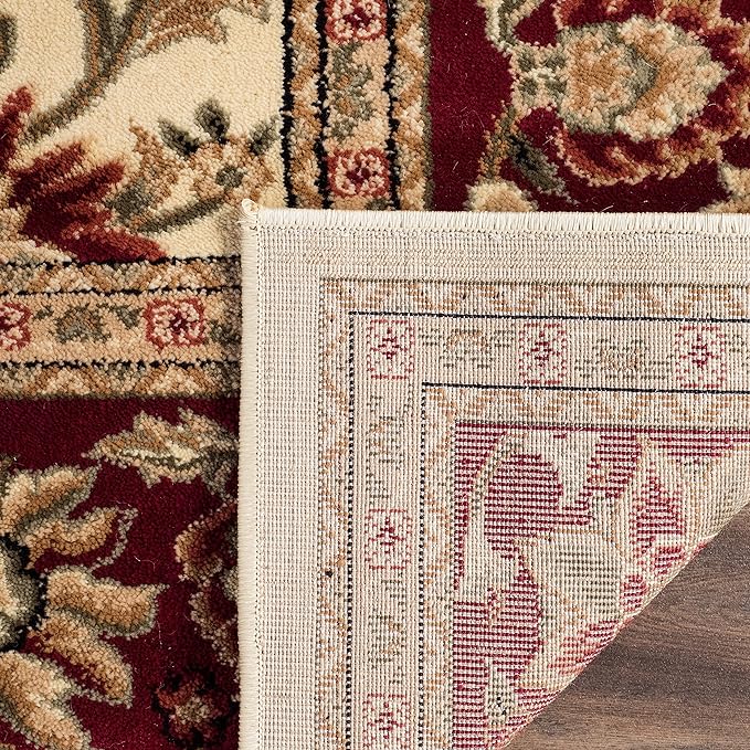 SAFAVIEH Lyndhurst Collection X-Large Area Rug - 11' x 15', Ivory & Red, Traditional Oriental Design, Non-Shedding & Easy Care, Ideal for High Traffic Areas in Living Room, Bedroom (LNH212K)