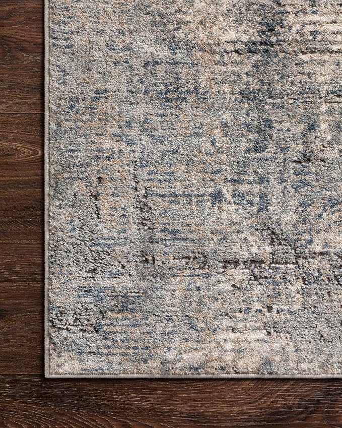 Loloi Teagan Collection 5'-3" x 7'-6" Area Rug in Denim/Slate - Large, Soft Neutral Rug, High-Traffic for Living Room, Bedroom, Home Office, Dining Area
