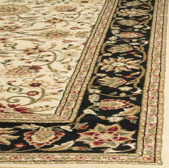 SAFAVIEH Lyndhurst Collection Area Rug - 6' x 9', Ivory & Black, Traditional Oriental Design, Non-Shedding & Easy Care, Ideal for High Traffic Areas in Living Room, Bedroom (LNH212B)