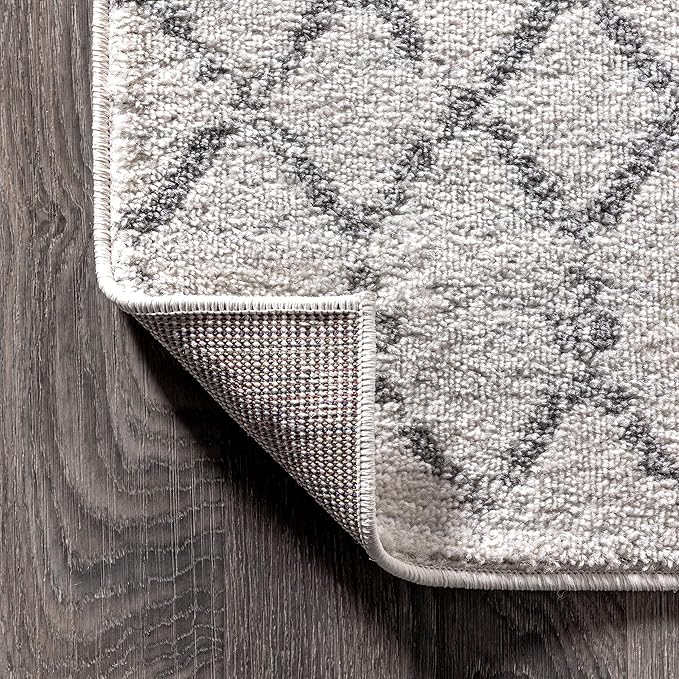 JONATHAN Y MOH101B-214 Moroccan Hype Boho Vintage Diamond 2 ft. x 14 ft. Runner-Rug, Bohemian, Southwestern, Transitional, Pet Friendly, Non Shedding, Stain Resistant, Easy-Cleaning, Cream/Gray