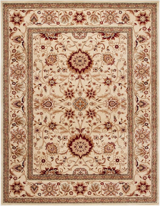 SAFAVIEH Lyndhurst Collection Area Rug - 6' x 9', Ivory & Ivory, Traditional Oriental Design, Non-Shedding & Easy Care, Ideal for High Traffic Areas in Living Room, Bedroom (LNH212L)