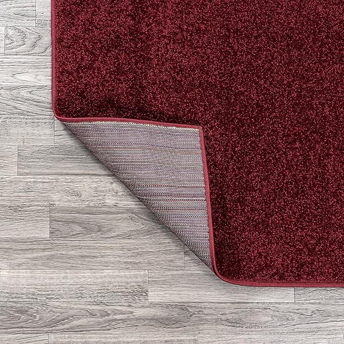 JONATHAN Y SEU100Q-212 Haze Solid Low-Pile Indoor Runner Rug, Coastal, Bohemian, Minimalist, Classic, Casual for Bedroom,Kitchen,Living Room,Non Shedding,Easy-Washing, Red, 2 X 12