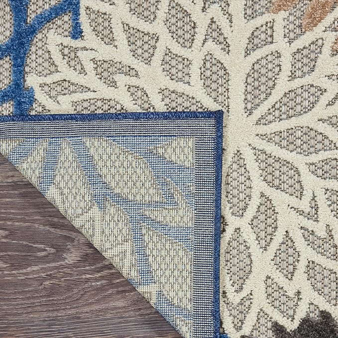 Nourison Aloha 9'6" x 13' Fabric Indoor/Outdoor Rug in Blue/Multi-Color