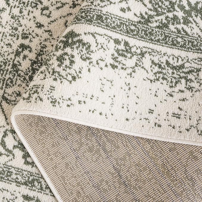 SAFAVIEH Adirondack Collection Runner Rug - 2'6" x 8', Ivory & Green, Geometric Design, Ideal for High Traffic Areas in Entryway, Kitchen & Bathroom (ADR109X-28)