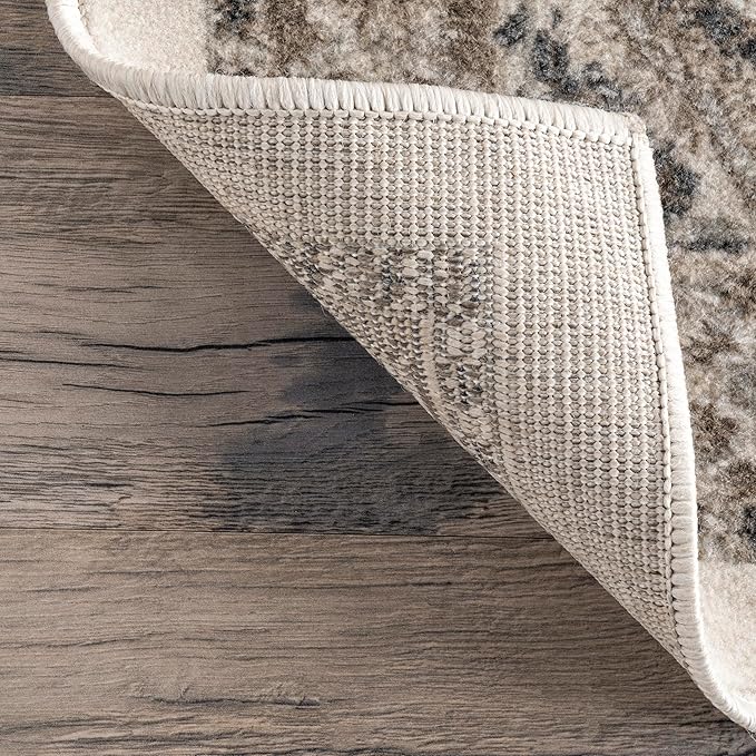 nuLOOM 7x9 Becca Traditional Tiled Area Rug, Beige, Faded Transitional Design, Stain Resistant, For Bedroom, Dining Room, Living Room, Hallway, Office, Kitchen, Entryway