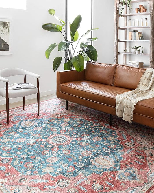 Loloi II Skye Collection SKY-05 Brick/Ocean 2'-6" x 7'-6" Runner Rug