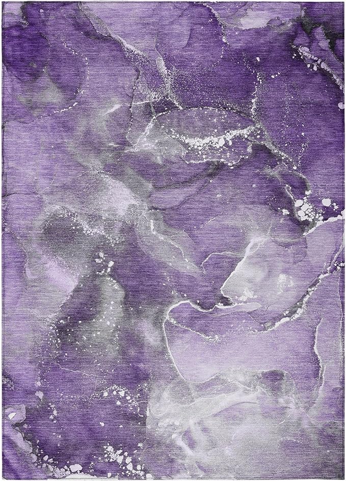 Addison Rugs Chantille ACN518 Purple 9' x 12 Indoor Outdoor Area Rug, Stain Resistant, Machine Washable, Non Shedding, Bedroom, Living Room, Dining Room, Kitchen Rug