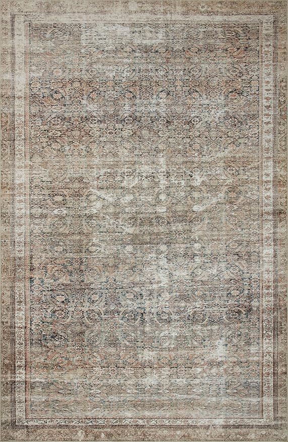 Loloi Chris Loves Julia Jules Collection JUL-09 Ink/Terracotta 2'-6'' x 12'-0'', .13" Pile Height, Runner Rug