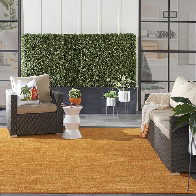 Nourison Essentials Indoor/Outdoor Sunburst 7' x 10' Area Rug, Easy Cleaning, Non Shedding, Bed Room, Living Room, Dining Room, Backyard, Deck, Patio (7x10)
