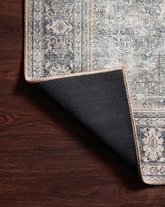 Loloi II Wynter Collection WYN-07 Grey/Charcoal 7'-6" x 9'-6", .13" Thick, Area Rug, Soft, Durable, Printed, Vintage Inspired, Low Pile, Non-Shedding, Easy Clean, Living Room Rug
