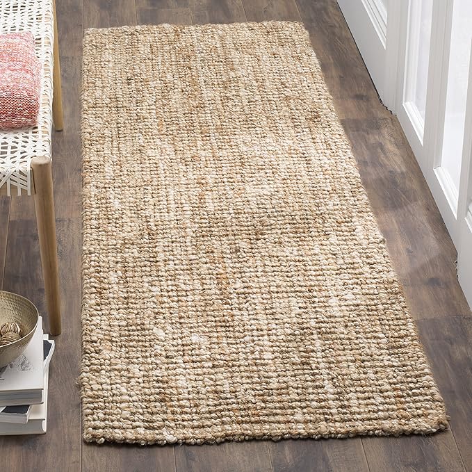 SAFAVIEH Natural Fiber Collection Accent Rug - 2' x 4', Natural & Ivory, Handmade Chunky Textured Jute 0.75-inch Thick, Ideal for High Traffic Areas in Entryway, Living Room, Bedroom (NF447N)