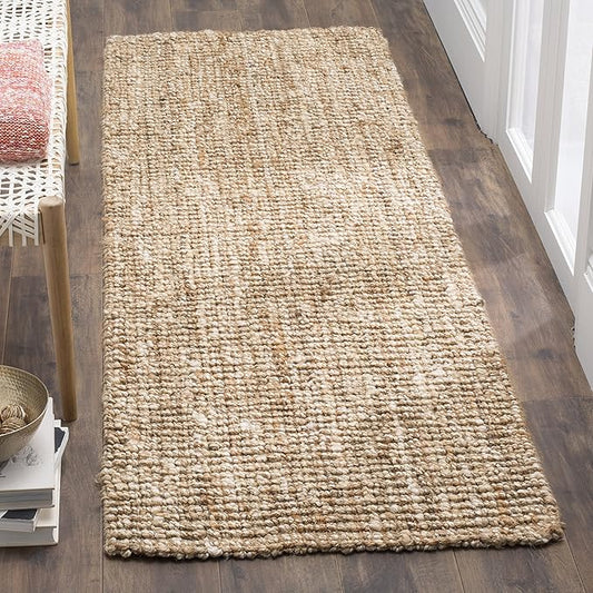 SAFAVIEH Natural Fiber Collection Accent Rug - 2' x 4', Natural & Ivory, Handmade Chunky Textured Jute 0.75-inch Thick, Ideal for High Traffic Areas in Entryway, Living Room, Bedroom (NF447N)
