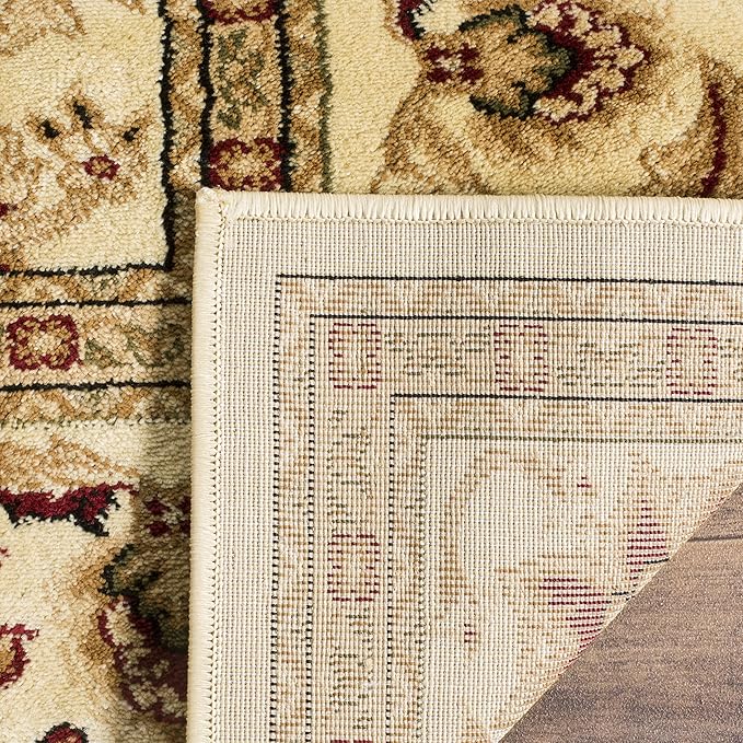 SAFAVIEH Lyndhurst Collection 3'3" Square Ivory / Ivory LNH212L Traditional Oriental Non-Shedding Living Room Bedroom Accent Rug