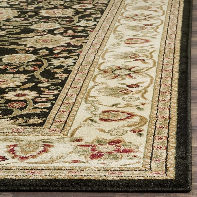 SAFAVIEH Lyndhurst Collection Area Rug - 5'3" x 7'6", Black & Ivory, Traditional Oriental Design, Non-Shedding & Easy Care, Ideal for High Traffic Areas in Living Room, Bedroom (LNH212A)